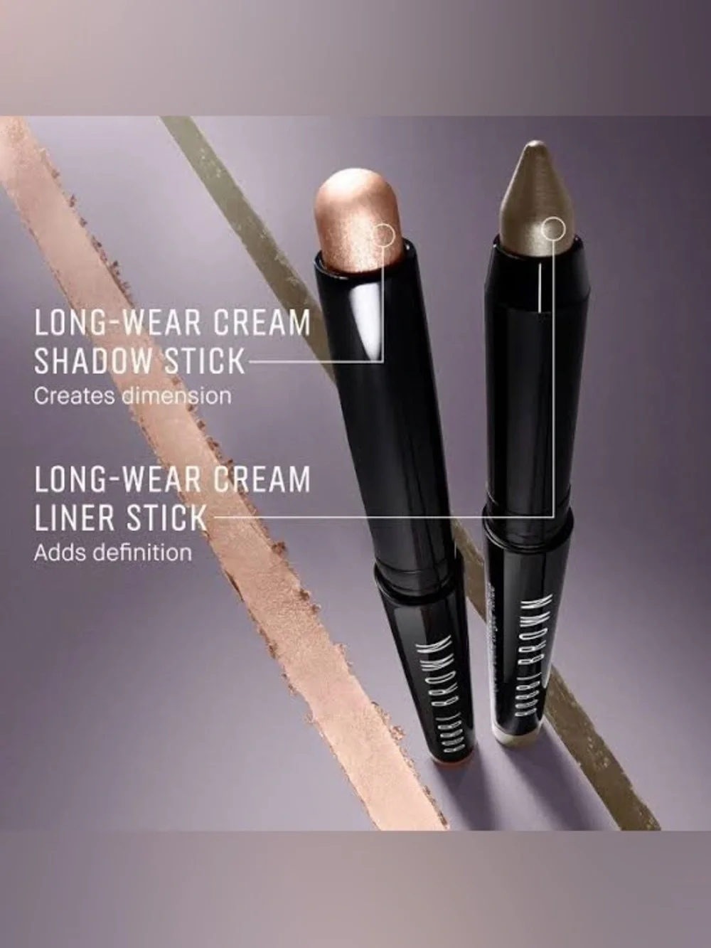NEW✅ Bobbi Brown• Dual End Long-Wear Cream EyeShadow Stick • Heat Ray & Biscotti